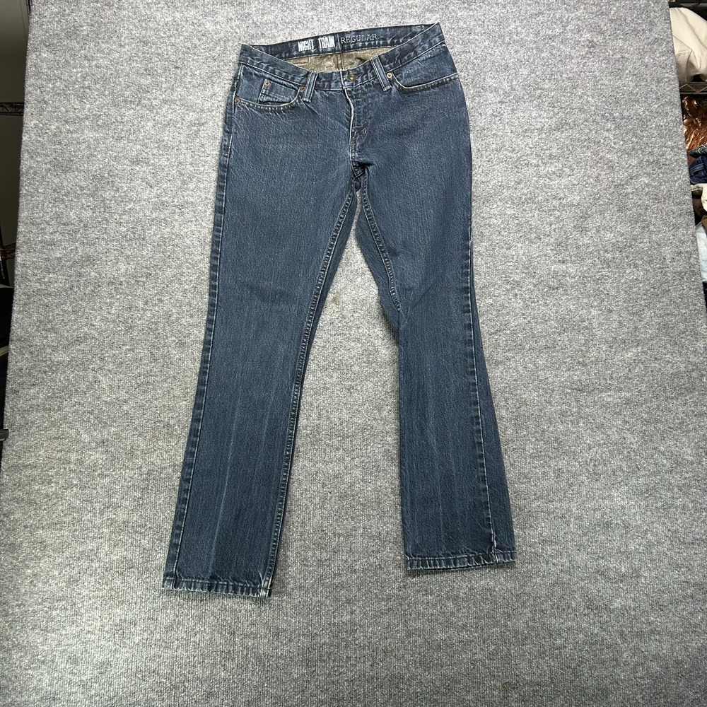 Free World Night Trains Jeans Men's Dark Blue Wash Denim Pockets Zip Fly - 29X30